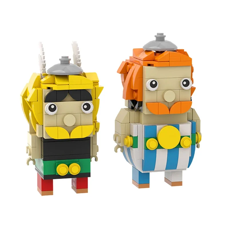 MOC Anime Asterixed Action Figures and Obelixed Brickheadz Set Building Blocks Model Doll Cartoon Bricks Toys Gitfs