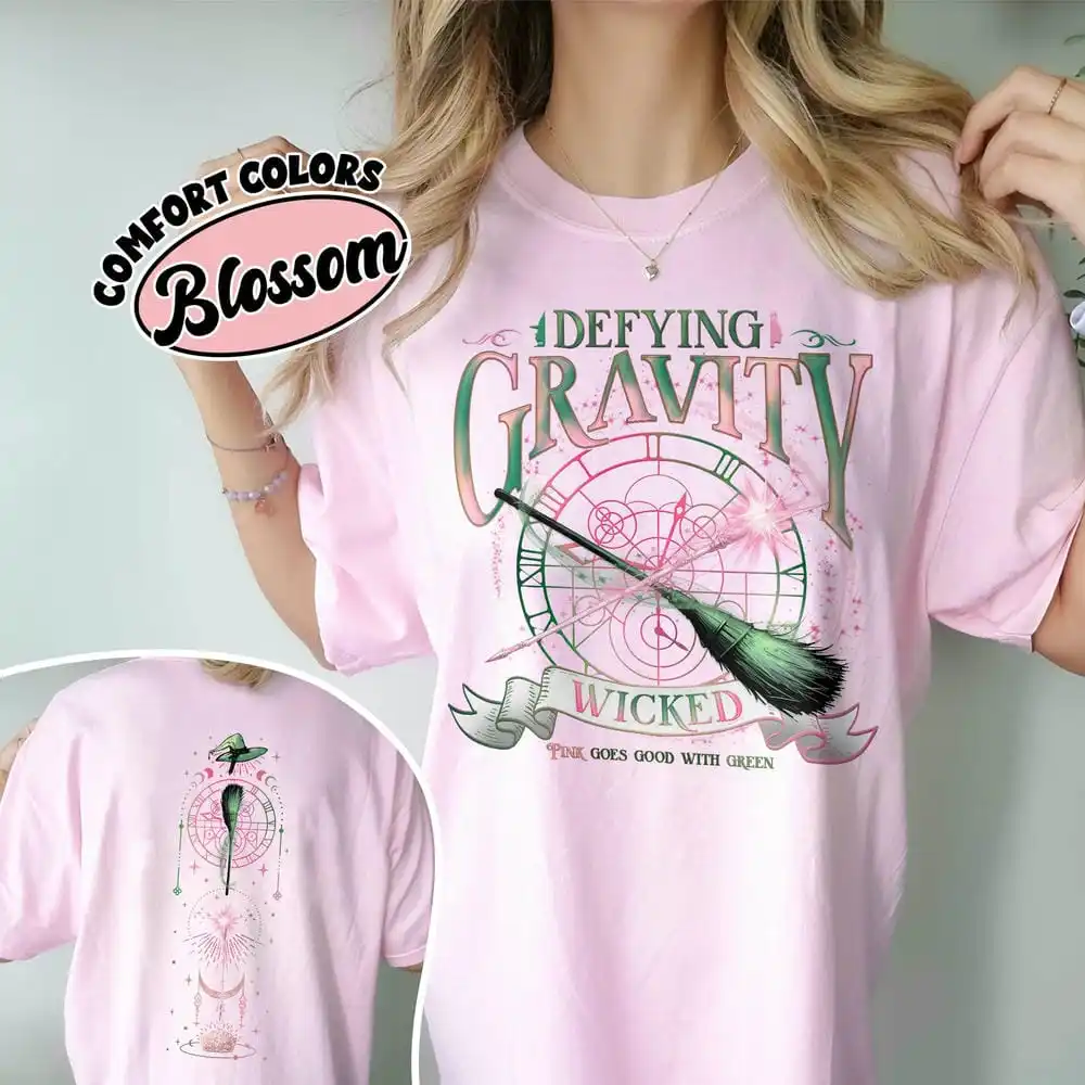 قميص مريح للجاذبية الشريرة باللون الوردي والأخضر تم تغييره لتي شيرت قطني جيد للجنسين ملابس خيالية Y2K ملابس الشارع الشهير #6