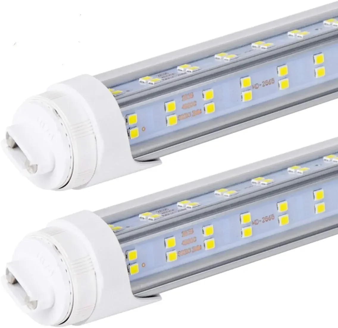 10 قطع مصابيح أنبوبية LED، 8 أقدام، 100 وات على شكل حرف V، لمبة R17D/HO 8FT LED، 6000K أبيض بارد، 14500LM، غطاء شفاف