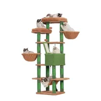 Cactus Cat Tree 68-Inch Multi-Level Indoor Cat Tower with 2 Widened Plush Perches Big Condo Scratching Board HCT025CA