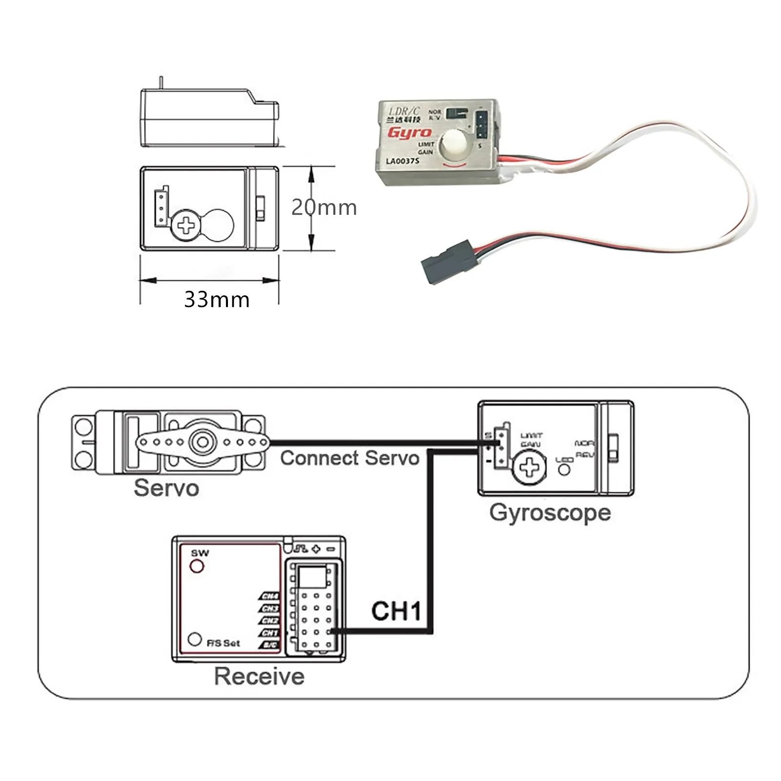 ل WPL D12 الجيروسكوب الرقمي توجيه والعتاد الانجراف تشغيل RC ترقية أجزاء السيارة