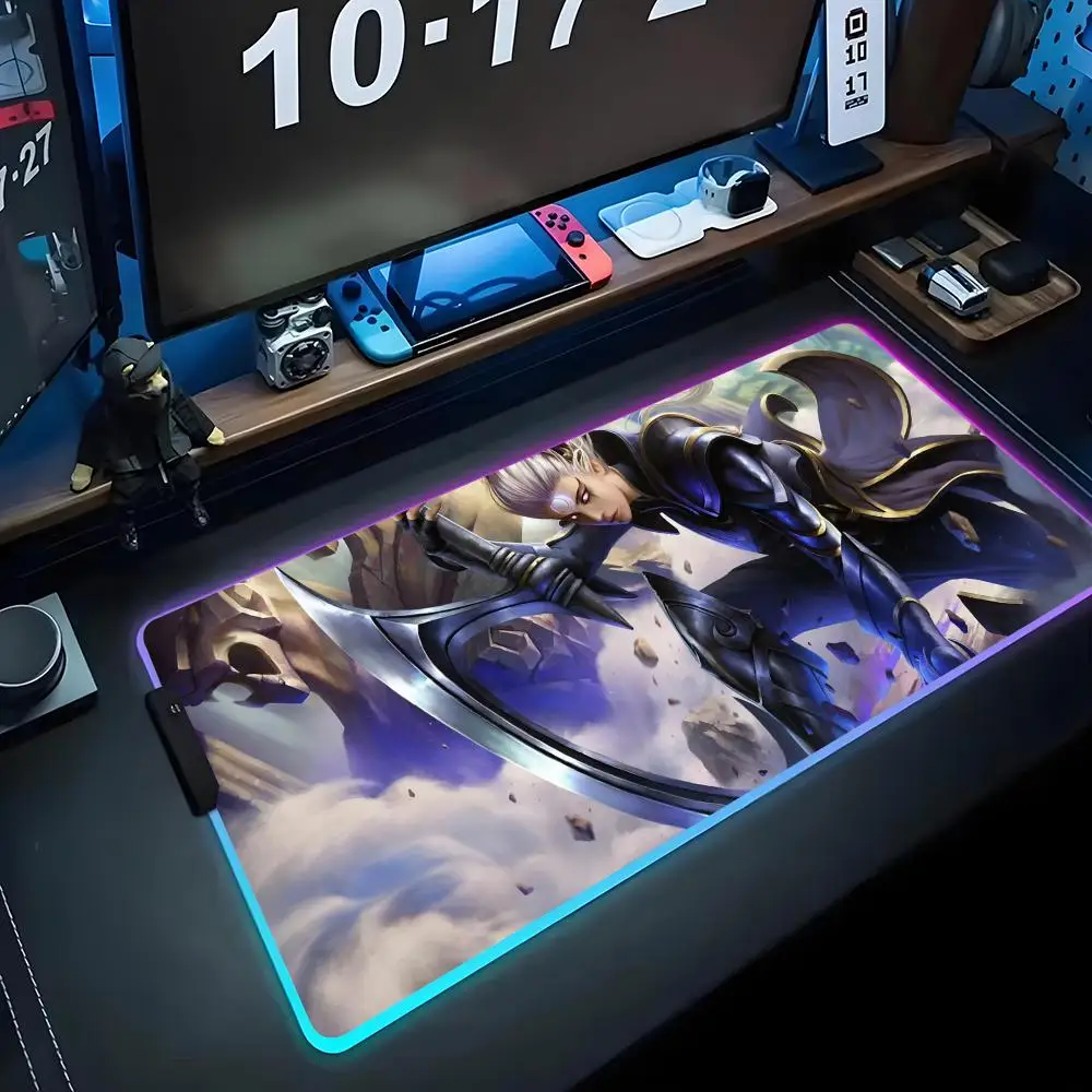 

lol diana Коврик для мыши RGB Игровой коврик для мыши Большой светодиодный коврик для ПК Настольный коврик Светящийся коврик для мыши Большие коврики для клавиатуры Настольный коврик с подсветкой