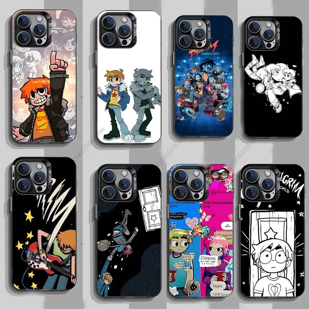 

S-Scott Pilgrim Phone Case For iPhone 17,16,15,14,13,12,11,Pro,Max,Plus,Mini,X,XS,XR,8,S,SE Soft Black Case