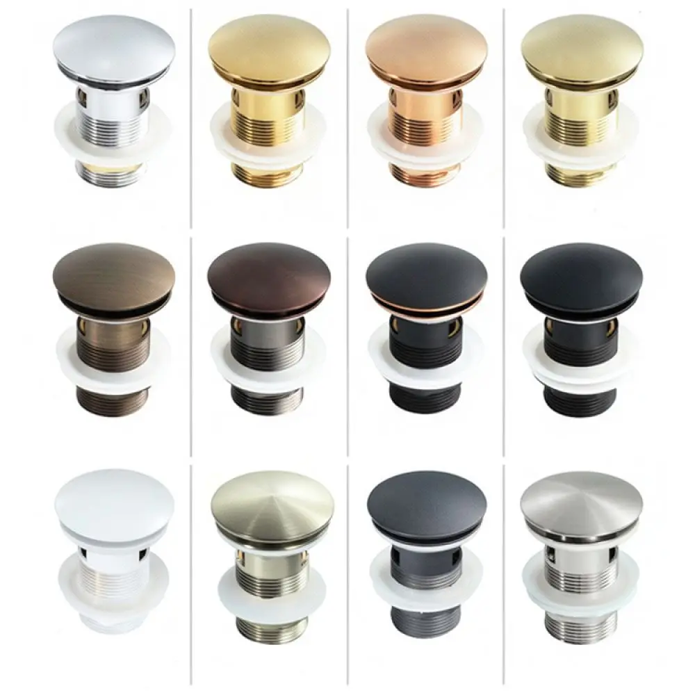 Durable Stainless Steel Pop Up Basin Drain Stopper For Bathroom Sink 1 1 4 Inch Waste Pipe Filter With Overflow Hole