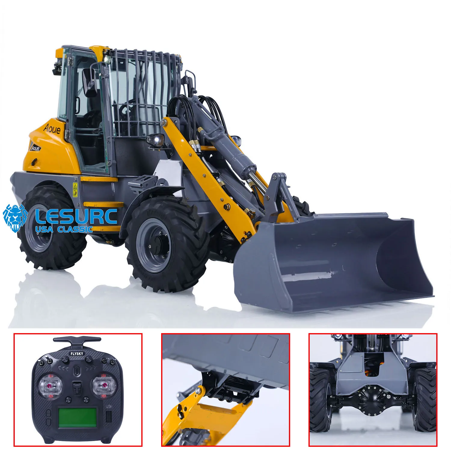 LESU 1/14 Hydraulic Wheel Loaders RC Metal Model AOUE MCL8 PNP Painted Assembled 4X4 Remote Control Cars Toys For Adult TH22929