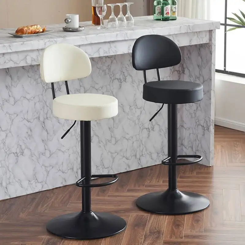 luxury with backrest kitchen stool bar High counter ergonomic nordic office chair swivel modern bar living room furniture