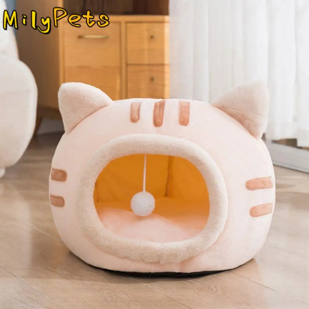 

Semi-Enclosed Warm Pet Nest Pet Supplies Cat Shape Kitten Cave Cat House Cat Bed Dog Kennel Sleeping Bed
