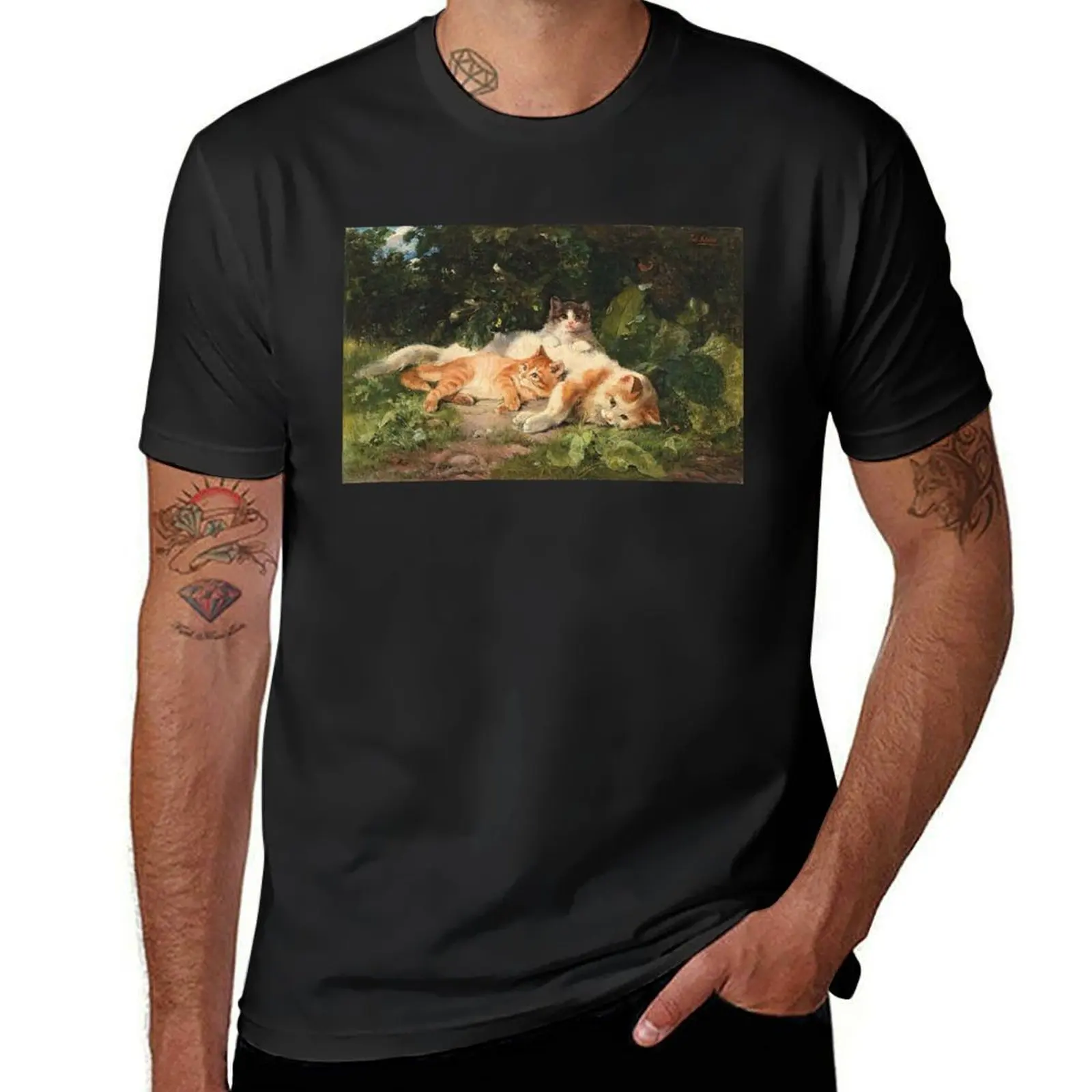 

Mother Cat with her Kittens T-Shirt oversizeds customs quick-drying customs design your own t shirt for men