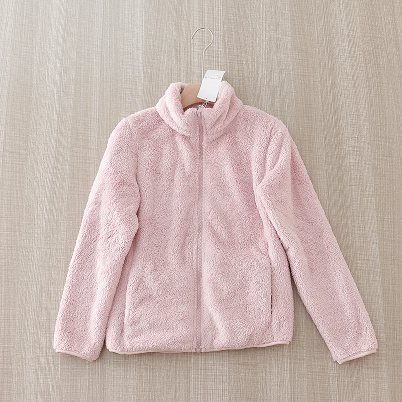 Outerwear Jacket Women Plush Stand Collar autumn winter Simple Wind 2023 Winter New Warm Sweet Jacket Women Coats