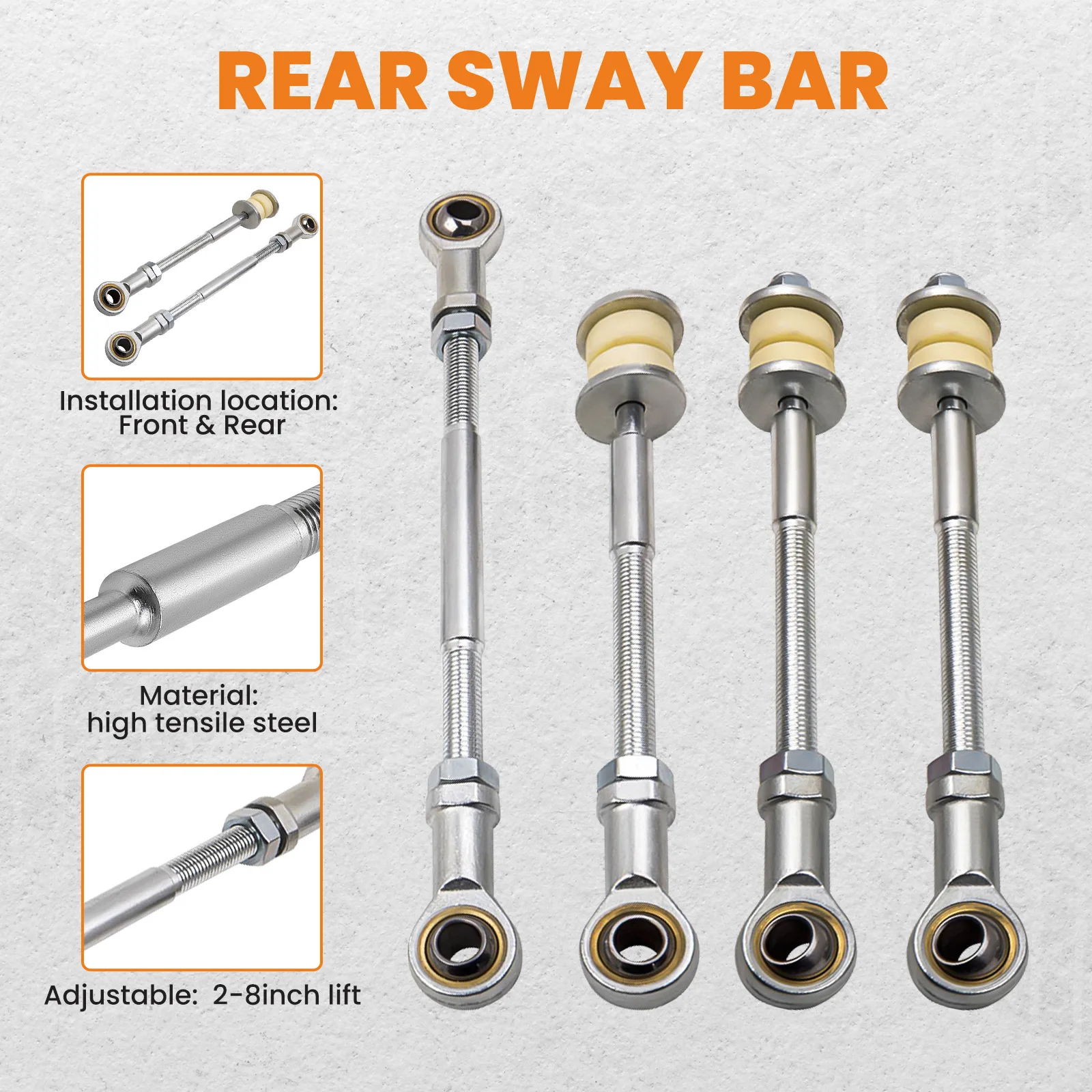 Front Rear Adjustable Sway Bar Link For Nissan Patrol GU Y61 2 inch Lift Aftermarket Extended Sway Bar End Links  2000 2001 2002