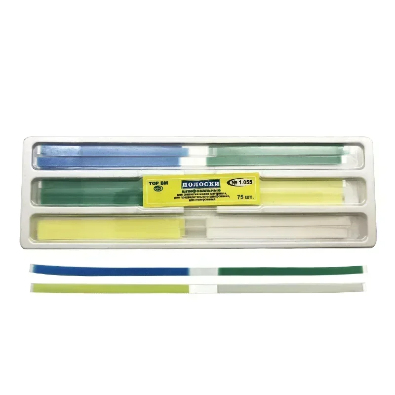 

75Pcs Dental Polyester Polishing Stick Strip with Single Side Polystrips 4Mm Width Dentist Teeth Polish Whitening Material