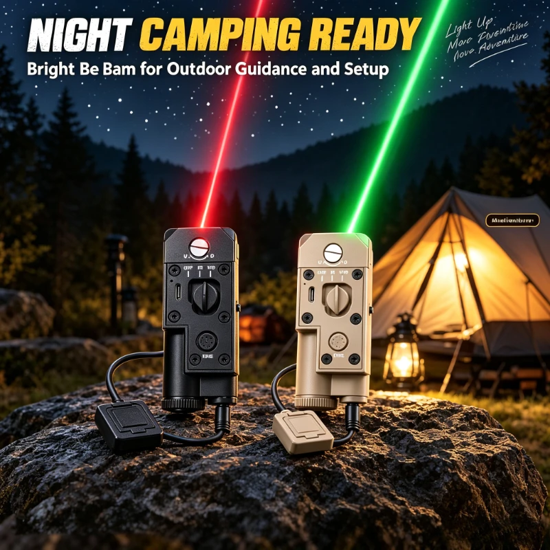 Remote Switch Green & Red Beam Light Module, Focused Beam, Adjustable Bracket, Outdoor Camping Supplies