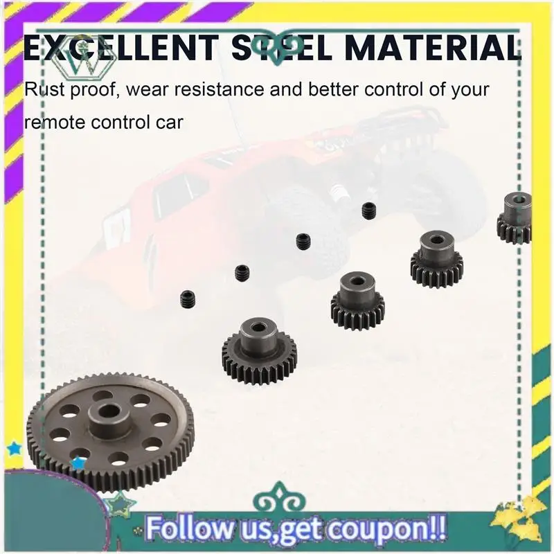 

(New) HSP, 10 11184 Steel Metal Spur Different Main Gear 17T/21T/23T/26T/29T/64T Motor Pinion Gears