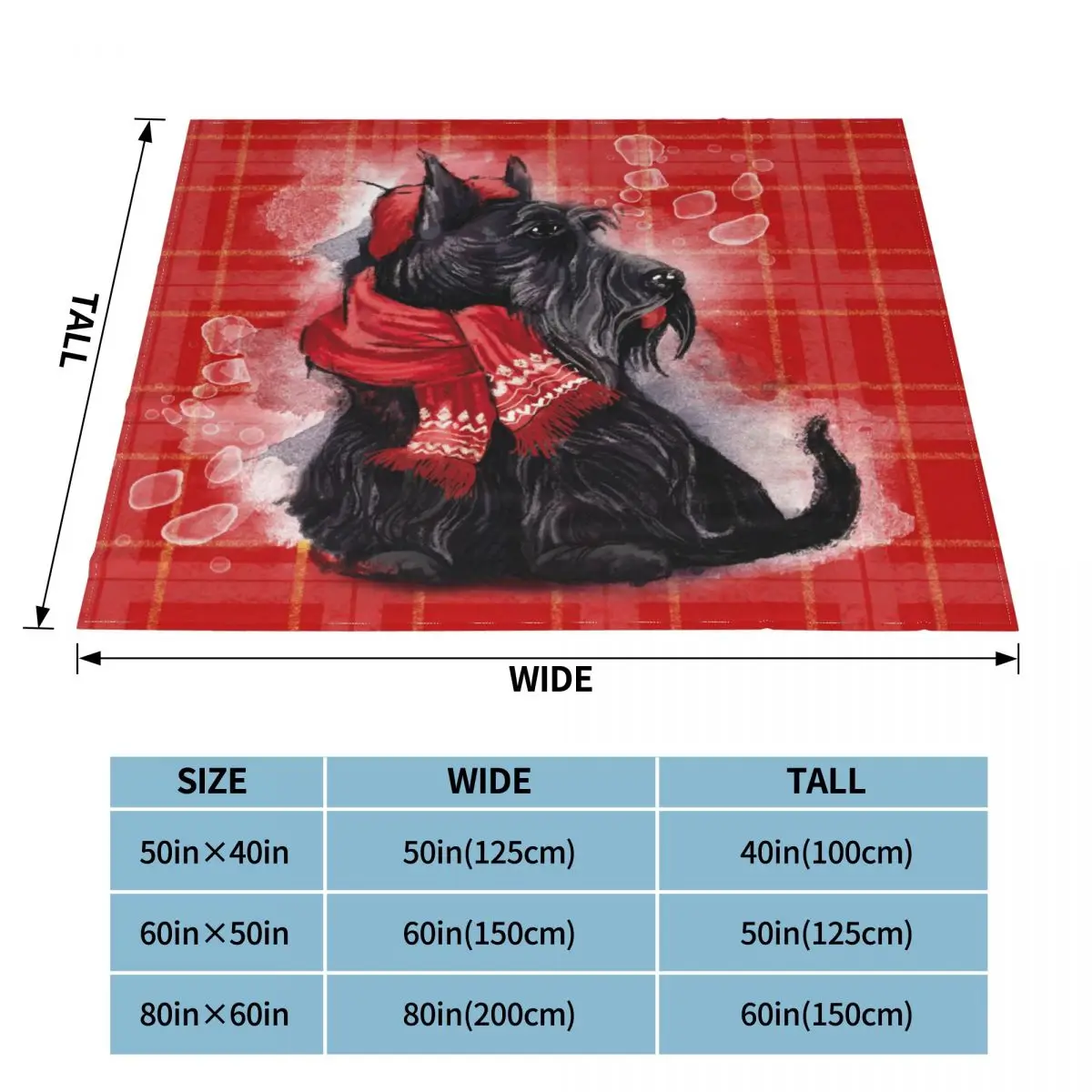 Yorkshire Terrier Christmas Blankets Flannel All Season Cute Dog Animal Ultra-Soft Throw Blankets for Bedding Outdoor Rug Piece