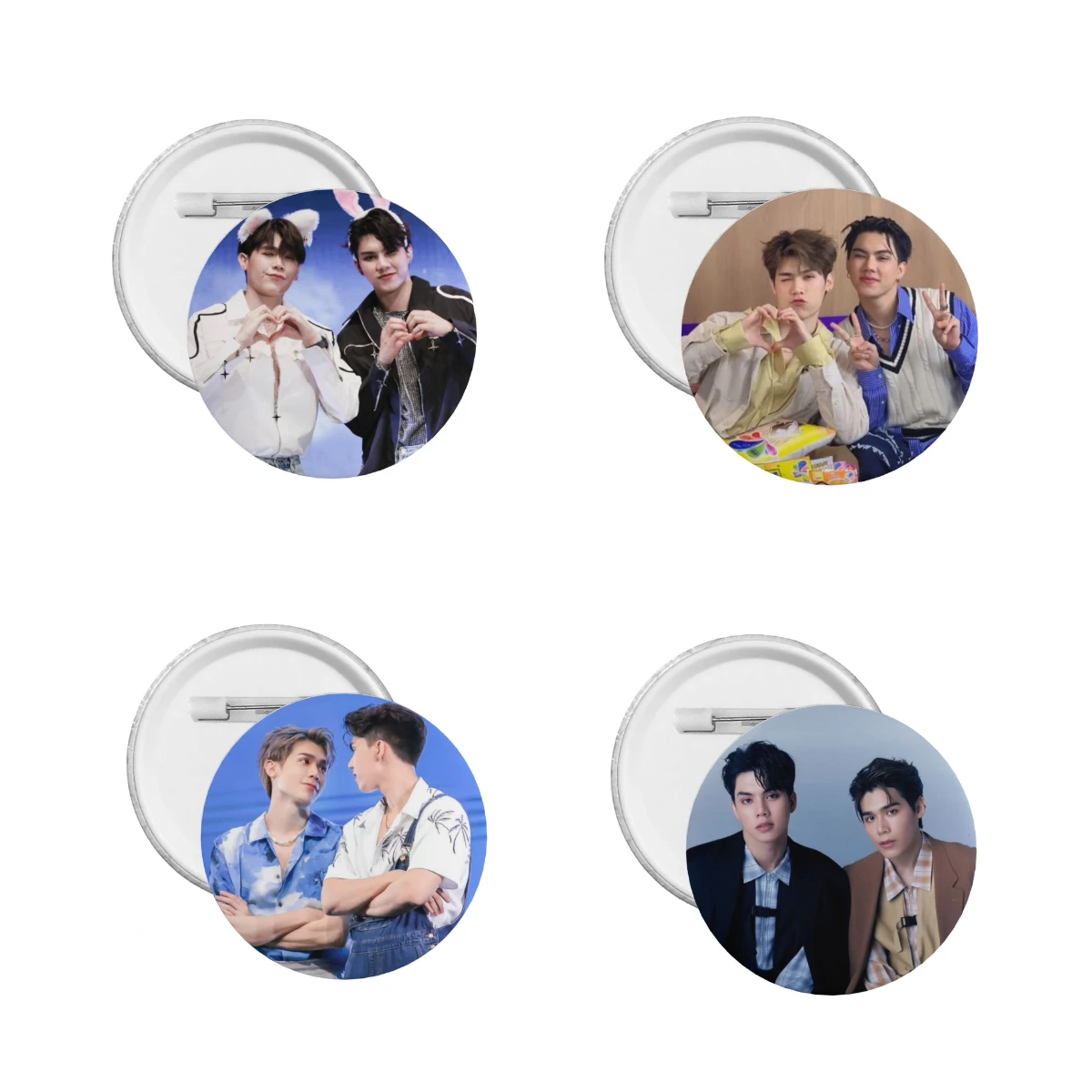 

4PC/SET Fortpeat HD Poster Thai TV Love in The Air Drama Stills Drama Stills Photo Laser Fine Flash Bang Brooch Bag Decor Pins