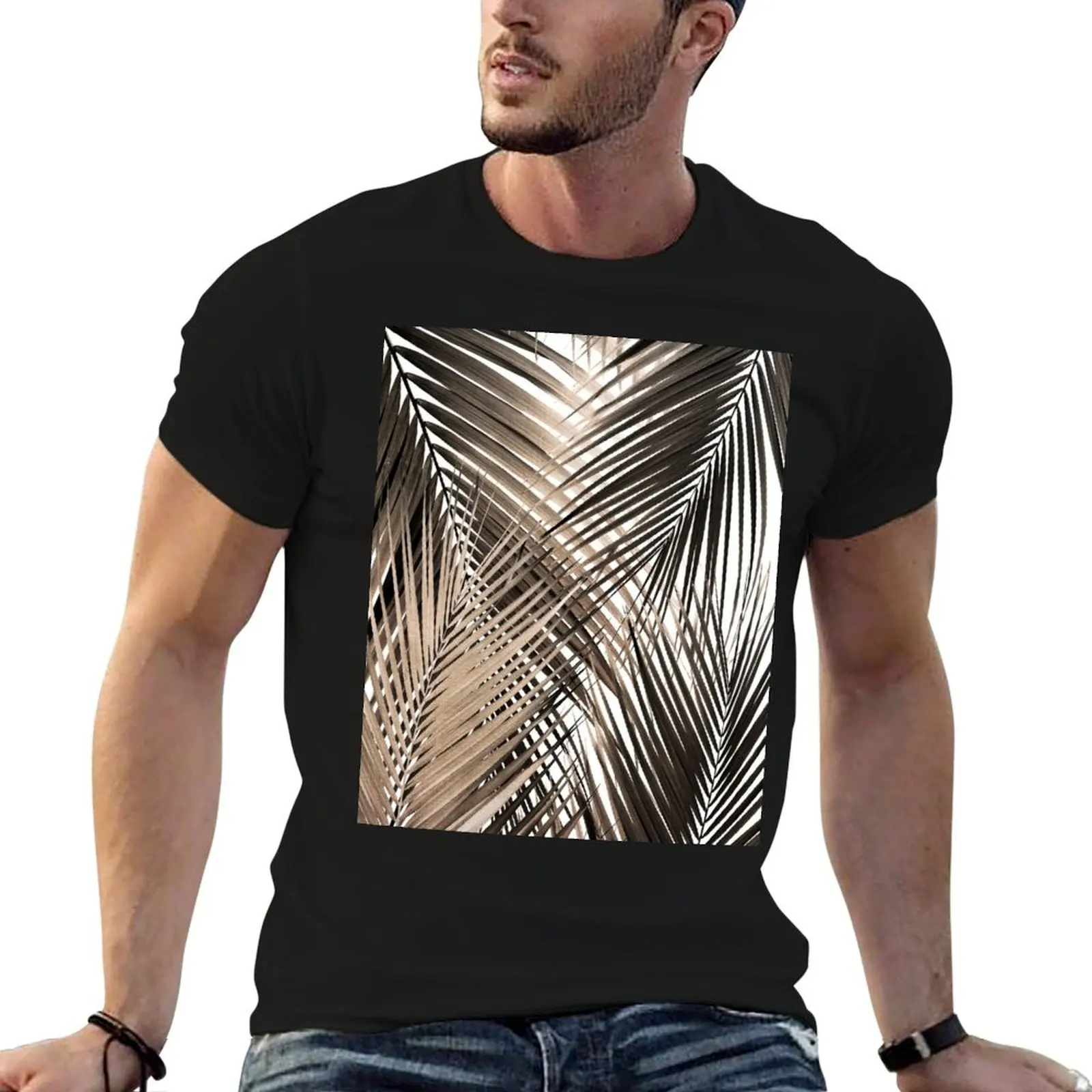 Golden Brown Palm Leaves Dream - Cali Summer Vibes #1 #tropical #decor #art T-Shirt graphic tee shirt mens shirts graphic tee