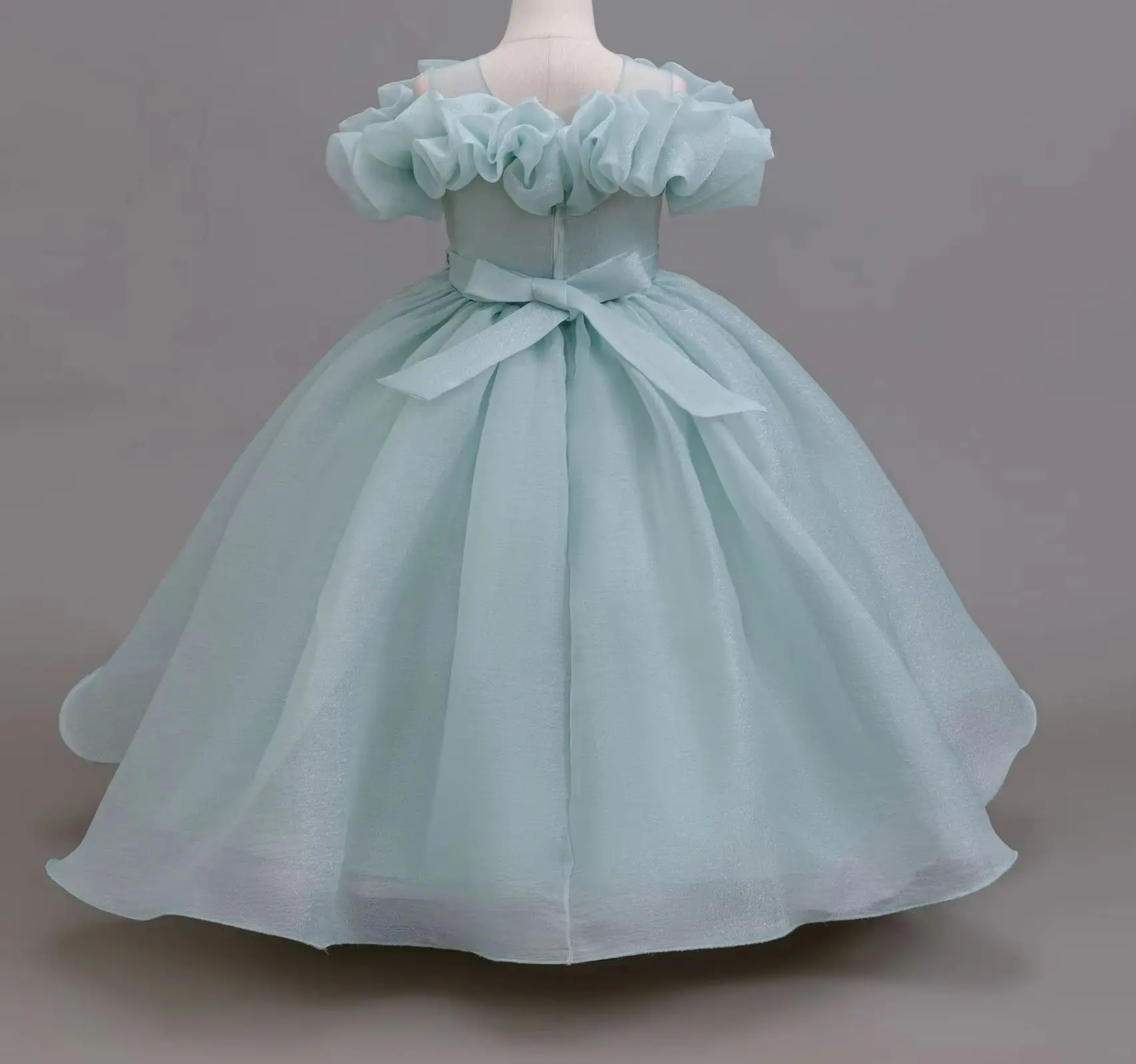 Embroidery Girl Evening  Party Dress Girls' Long Clothes Child Elegant Dresses 4-12Y