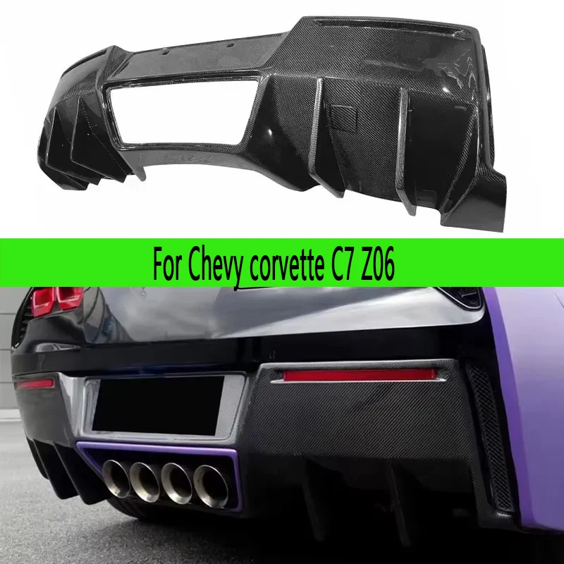 

For Chevy corvette C7 Z06 2014-2019 Carbon fiber Diffuser rear bumper diffuser spoiler rear lip Shunt Car parts body kit