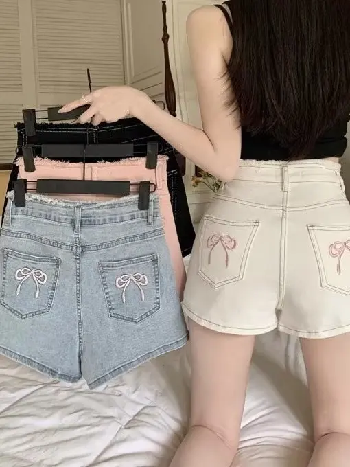 

plus Size Women's Retro American Denim Shorts High Waist Wide Leg Hot Pants Summer New Style Slimming Sexy Girl Casual Cotton...
