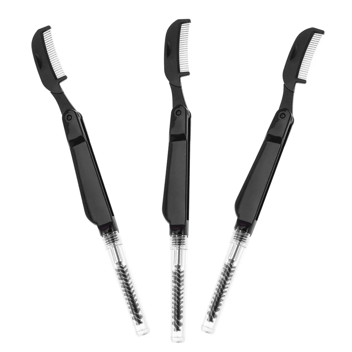 

3 Pcs Eyelash Brush Eyebrow Comb Dual Purpose Beauty Mascara Makeup Applicators Lightweight Plastic H Angled Brush Gel