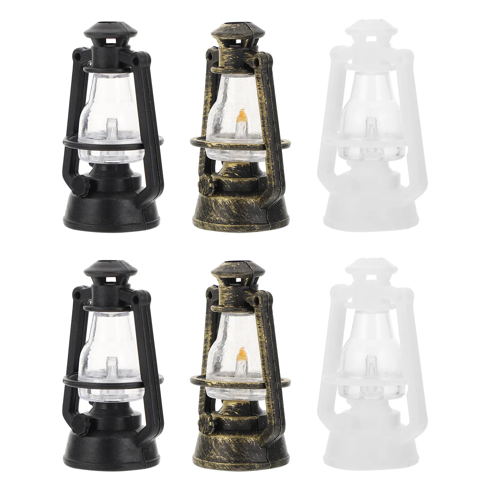

6Pcs Miniature Lamps Retro Style Mini House Accessories Decorative Scene Props Small Home Ornament Lightweight