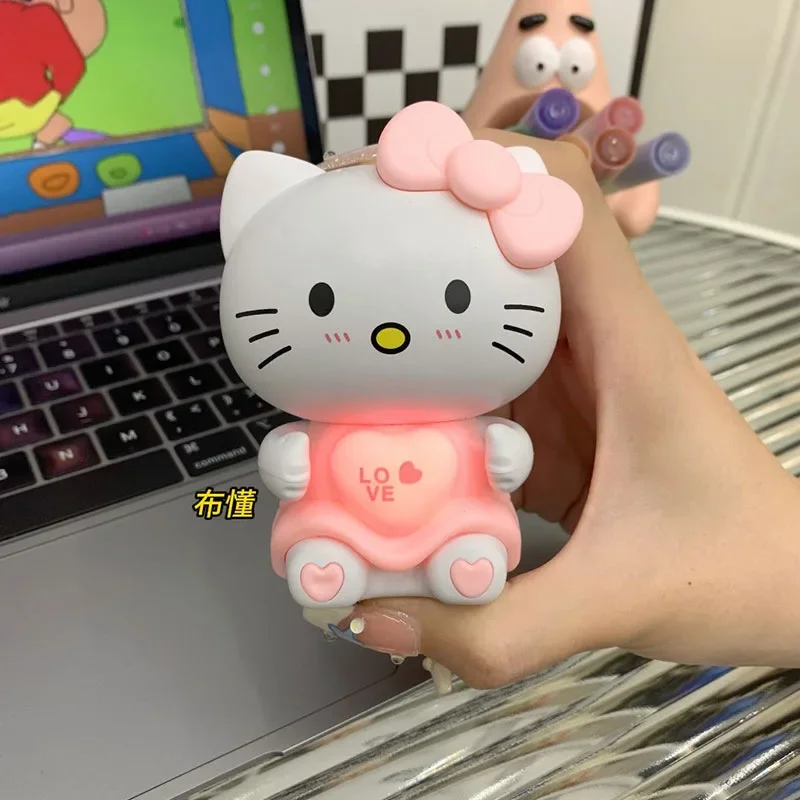 Sanrio Hello Kitty Can Say I Love You Valentine's Day Gift Love Luminous Doll  Toy Anime Kawaii KT Cat Figure Model Toys Gifts