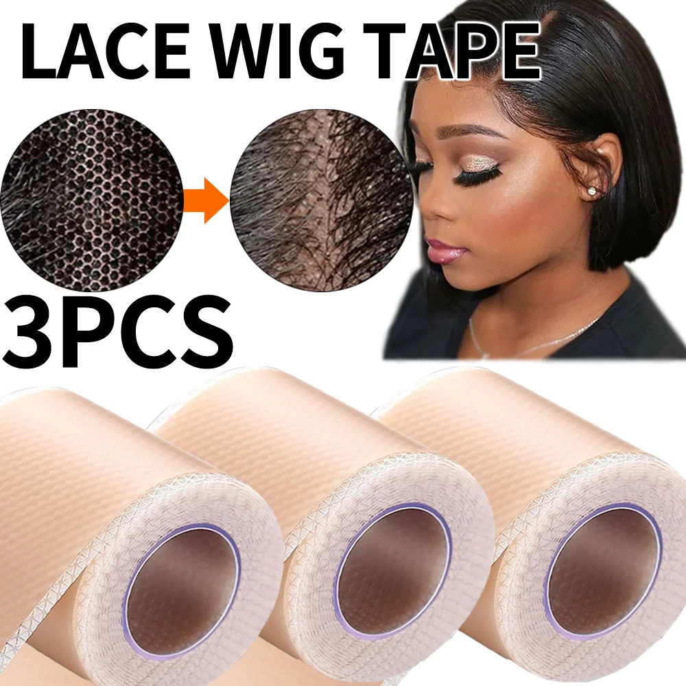 Perruque Lace Wig Ultra-fine en Silicone, bande de colle avant, grilles et nœuds antidérapantes, gomme, bande de fusion en Silicone respirante, 1/3 pièces