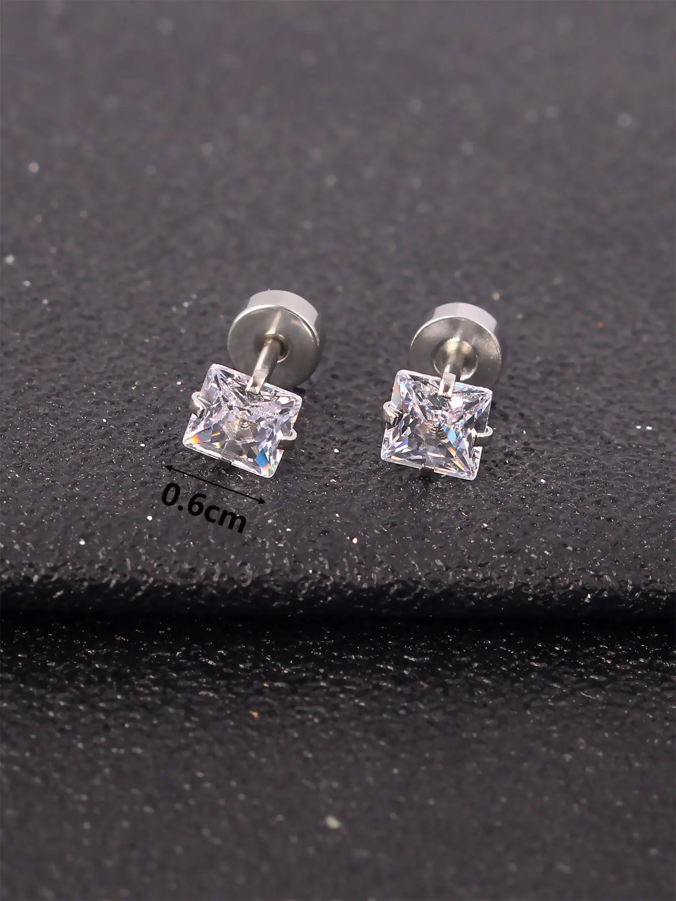 1-5pairs Simple Square Stainless Steel Stud Earrings For Men And Women, Suitable For Daily Wear And Gifts