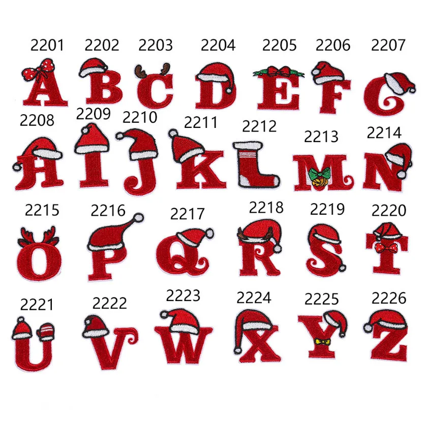 

10 Pcs Red Color Alphabet Embroidered Patches Iron On Fashion Motif Applique Hat Bag Shoe Kids Name Decor Accessory