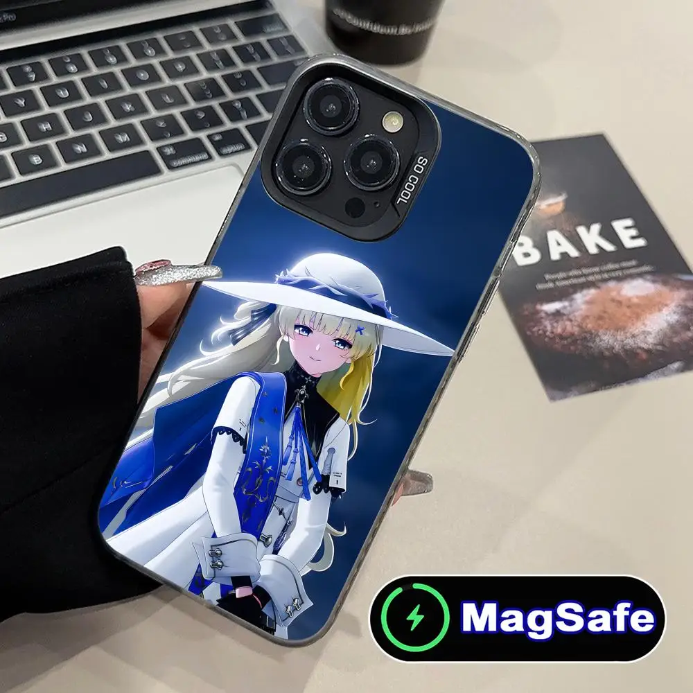 

Чехол для телефона Wuthering Waves Phoebe для iPhone 16, 15, 14, 13, 12, 11 Pro Max Plus MagSafe, полупрозрачный чехол с цветной печатью для смартфона