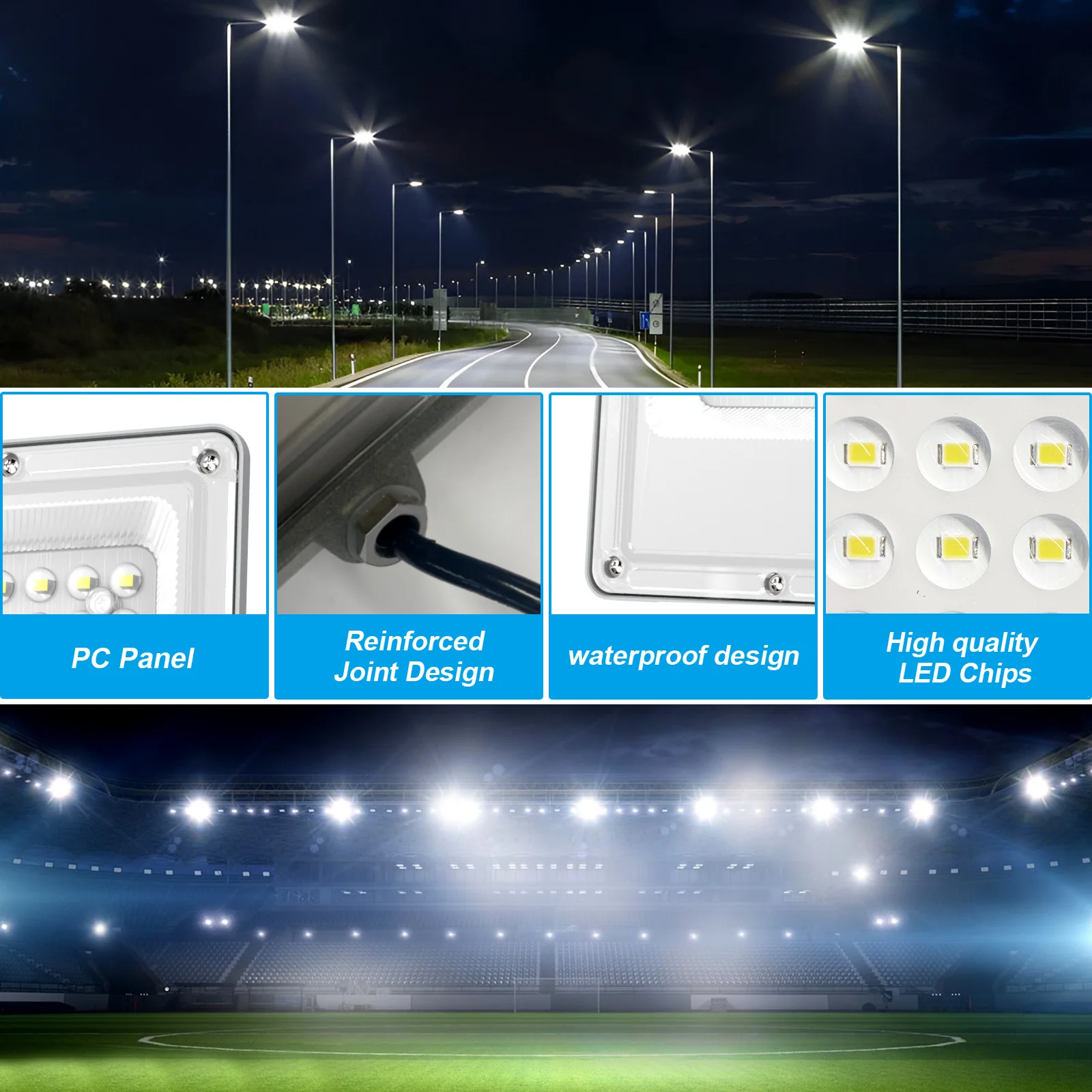 50W LED Flood Light 50W 100W 150W 200W 300W Garden Outdoor IP65 Waterproof Reflector Spotlight Street Light Wall Lamp Lighting