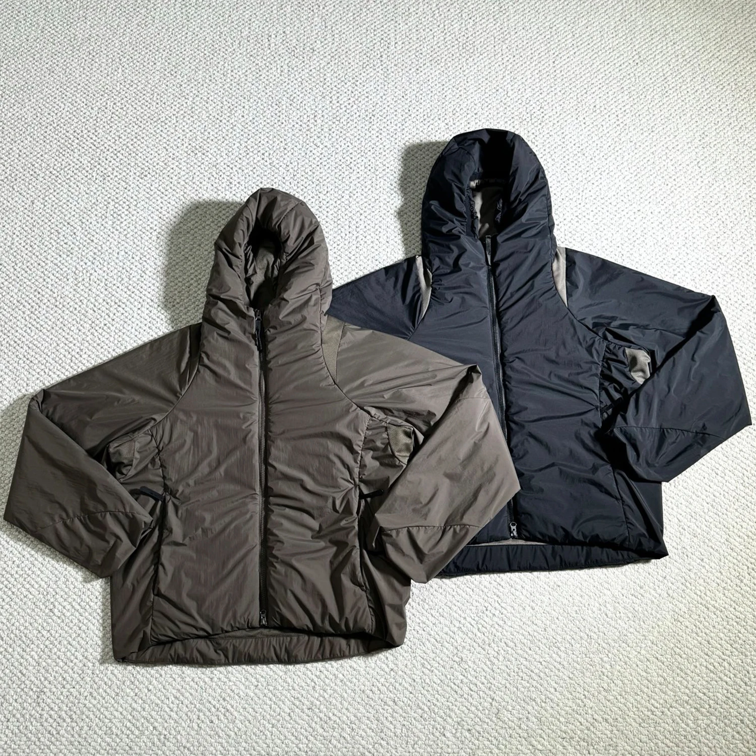 

Japanese outdoor mesh cotton clothes, light windproof and warm hooded jacket
