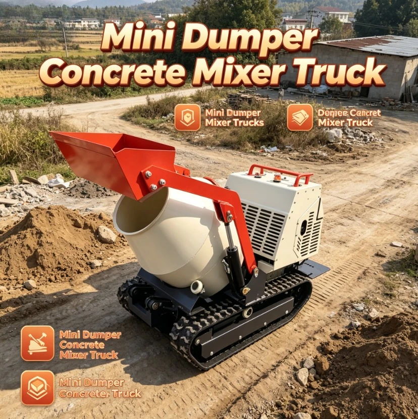 Customized Manufacturer's 0.3 CBM Mini Self-Loading Cement Mixer Crawler Mobile With /Diesel Pump Motor Core Available F