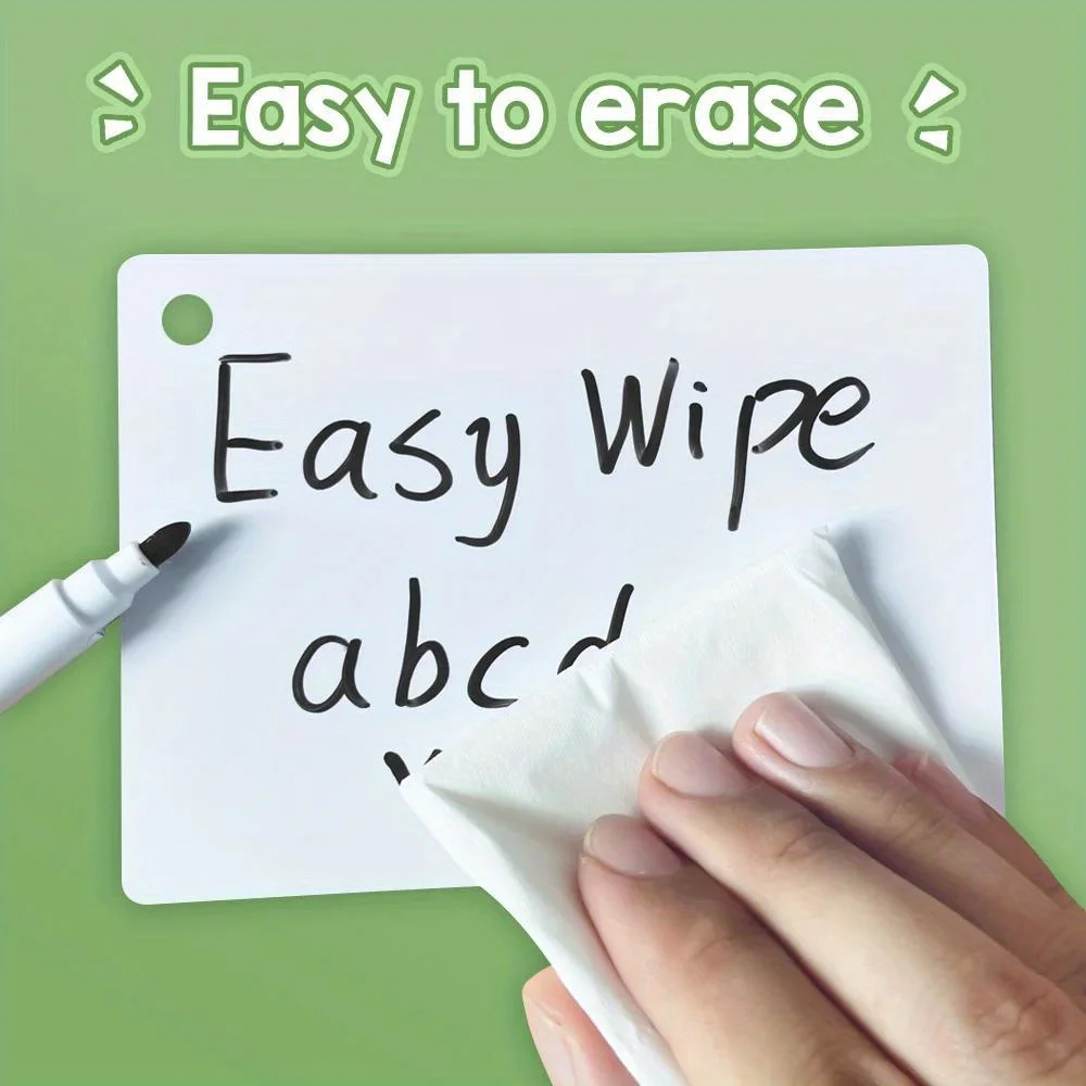 Laminated Erasable Flash Cards 20-Pack Whiteboard Index Double-Sided Dry Erase Resusable Cards for Teachers Paper Material