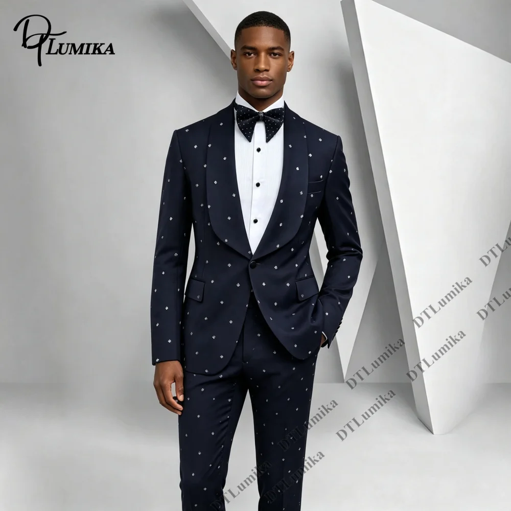 Distinctive Men's Two Piece Suit Set Formal Events Party Prom Dinner Wedding Groom Suit One Button Jacket Pants XXS-7XL Plus