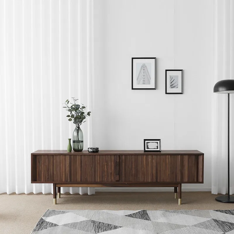 

Solid Wood Standing Luxury TV Cabinet Apartments Small Home Door Modern Simple Entertainment Center Living Room Furniture