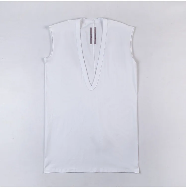 R0 Sleeveless Vest 21SS Deep Collar Tank Vest Loose Casual Top Tee Summer Shoulder Sports OS Bottomed Top for Men