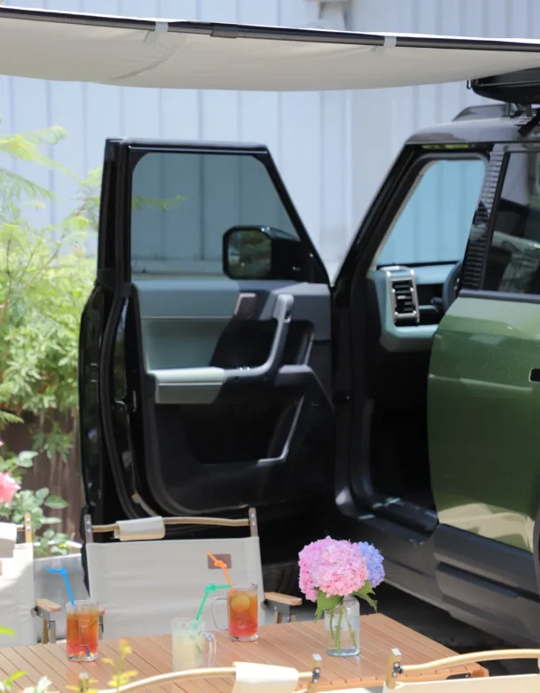 Elektrischer einziehbarer Wohnmobil-Sonnenschutz für Autos, Wohnmobile, Anhänger und Transporter – PVC-Markise für besseren Schatten und Schutz