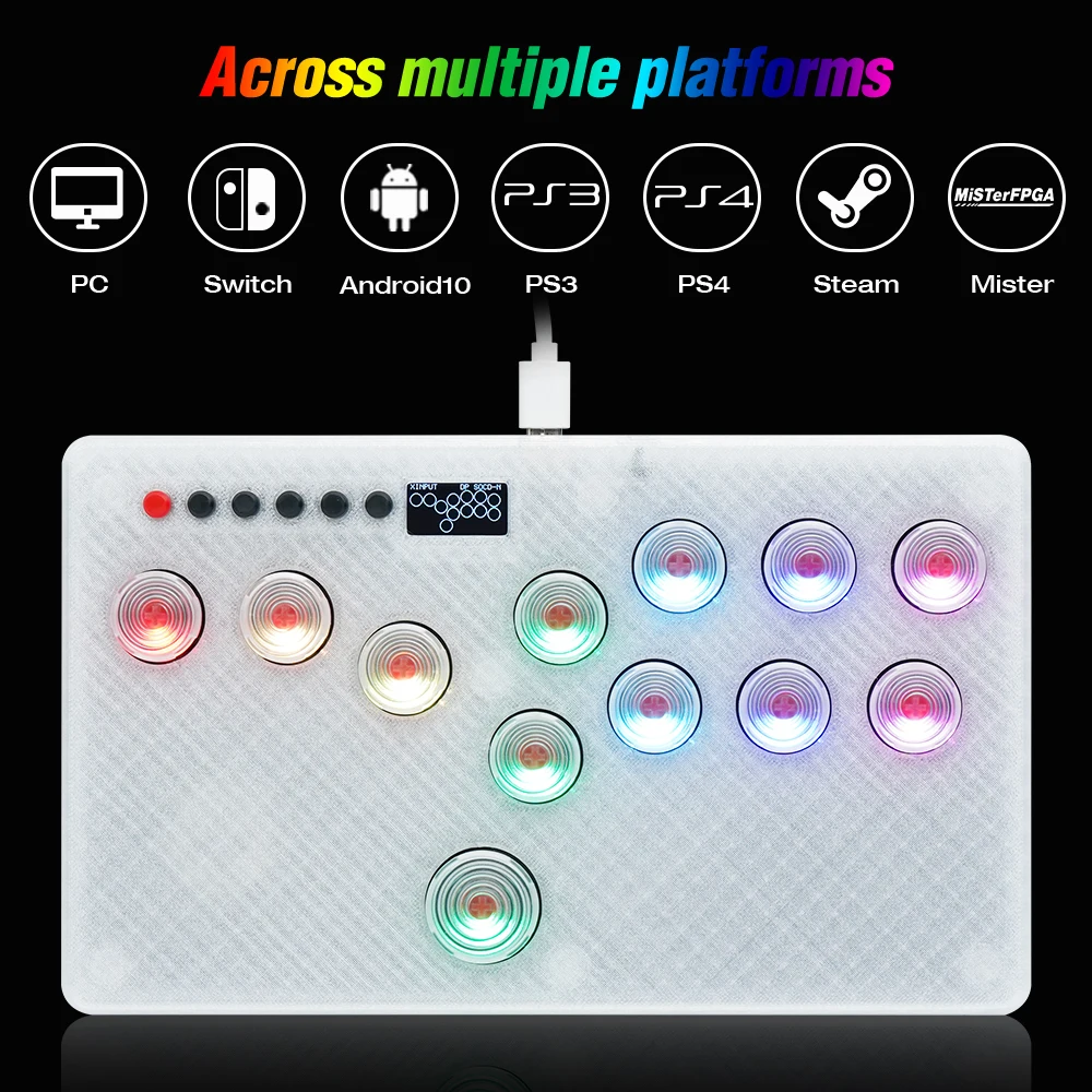 Flatbox Left/Right Layout Mini HitBox Stickless Controller For PS4 FightStick HotSwap Kailh Switch Arcade Joystick For PC/PS3/NS