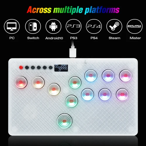 Imagen 2 del producto Flatbox diseño izquierdo/derecho Mini controlador Stickless HitBox para PS4 FightStick HotSwap Kailh Switch Arcade Joystick para PC/PS3/NS