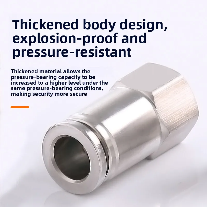 ข้อต่อเร็วสแตนเลส 304 แบบเกลียวใน 8 มม. สำหรับท่อขนาด 6 มม.