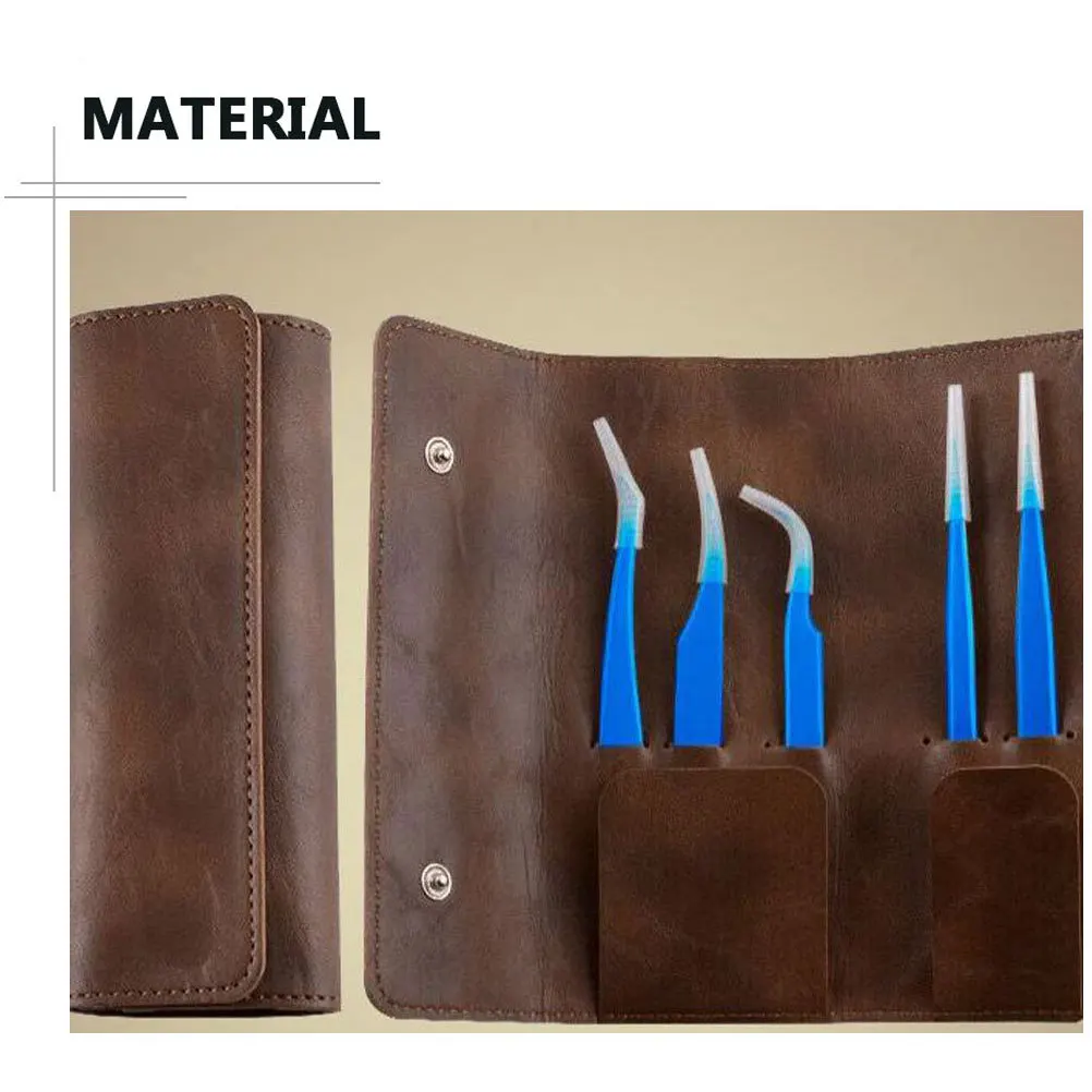 Bolsa de Pu para pinzas de pestañas, contenedor de herramientas de maquillaje resistente al polvo y al desgaste, bolsa de almacenamiento para extensión de pestañas postizas, organizador de Clip, 1 ud.