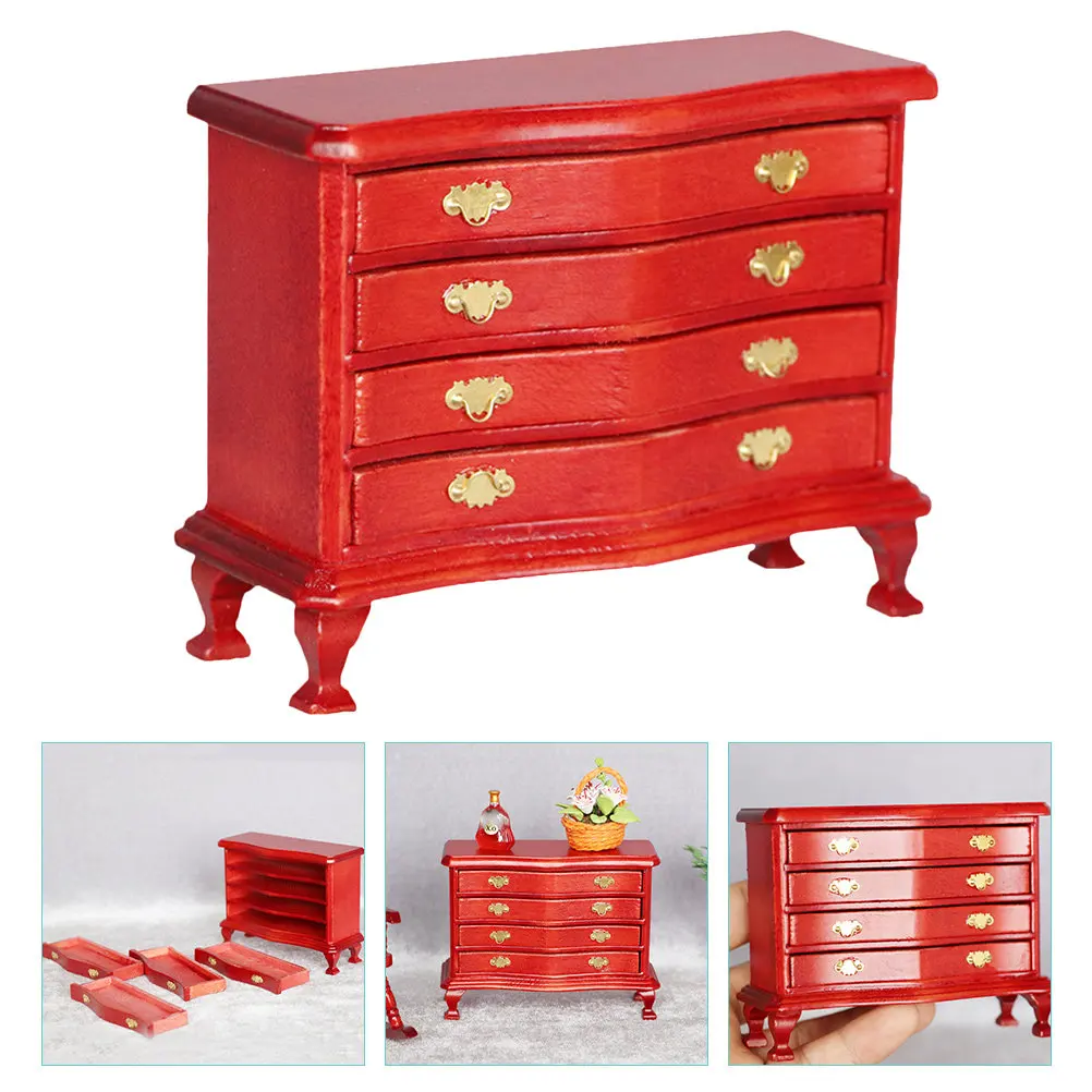 

1: Miniature House Cabinet Small Wood Style Decor for Kids Room Living Study Office Interior Decoration Fun Imagination Building