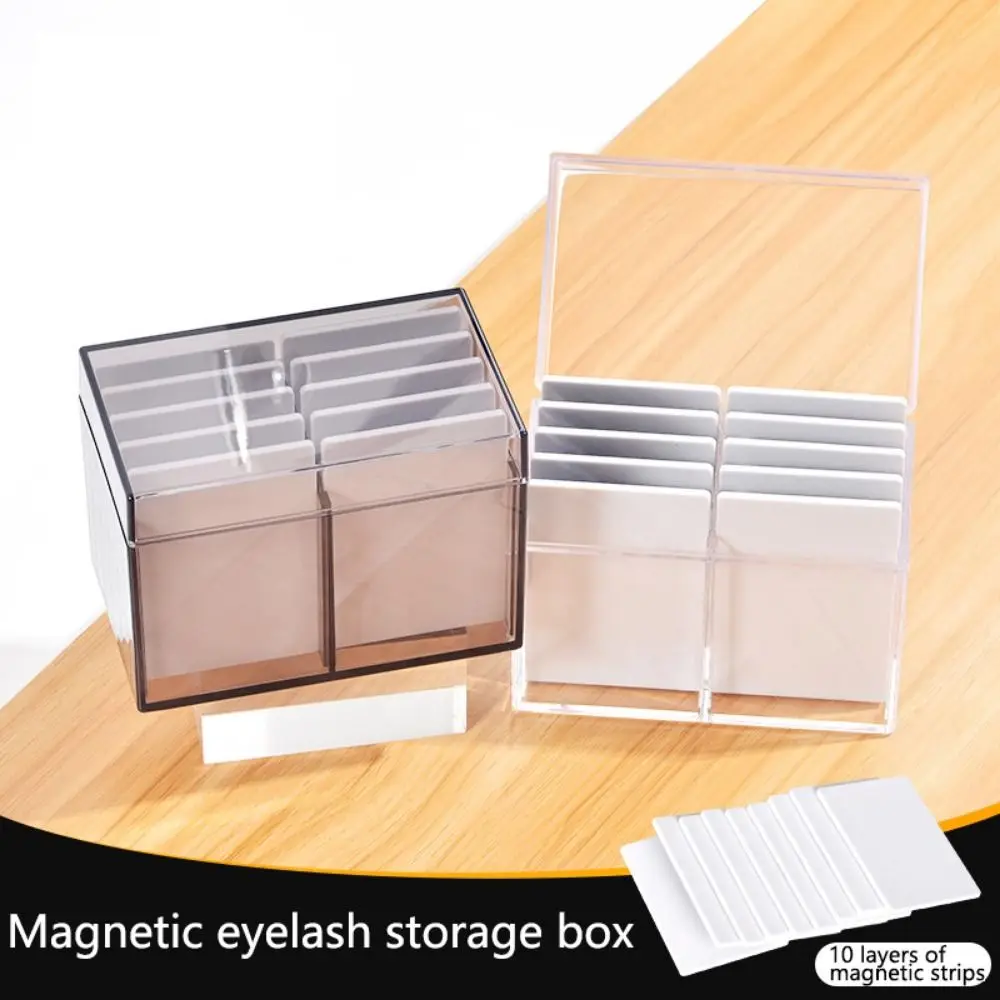 

10-Layer Acrylic Eyelash Storage Box Dust Cover Eyelash Plates Lash Tile Palette Organizer Spacious Space Saving