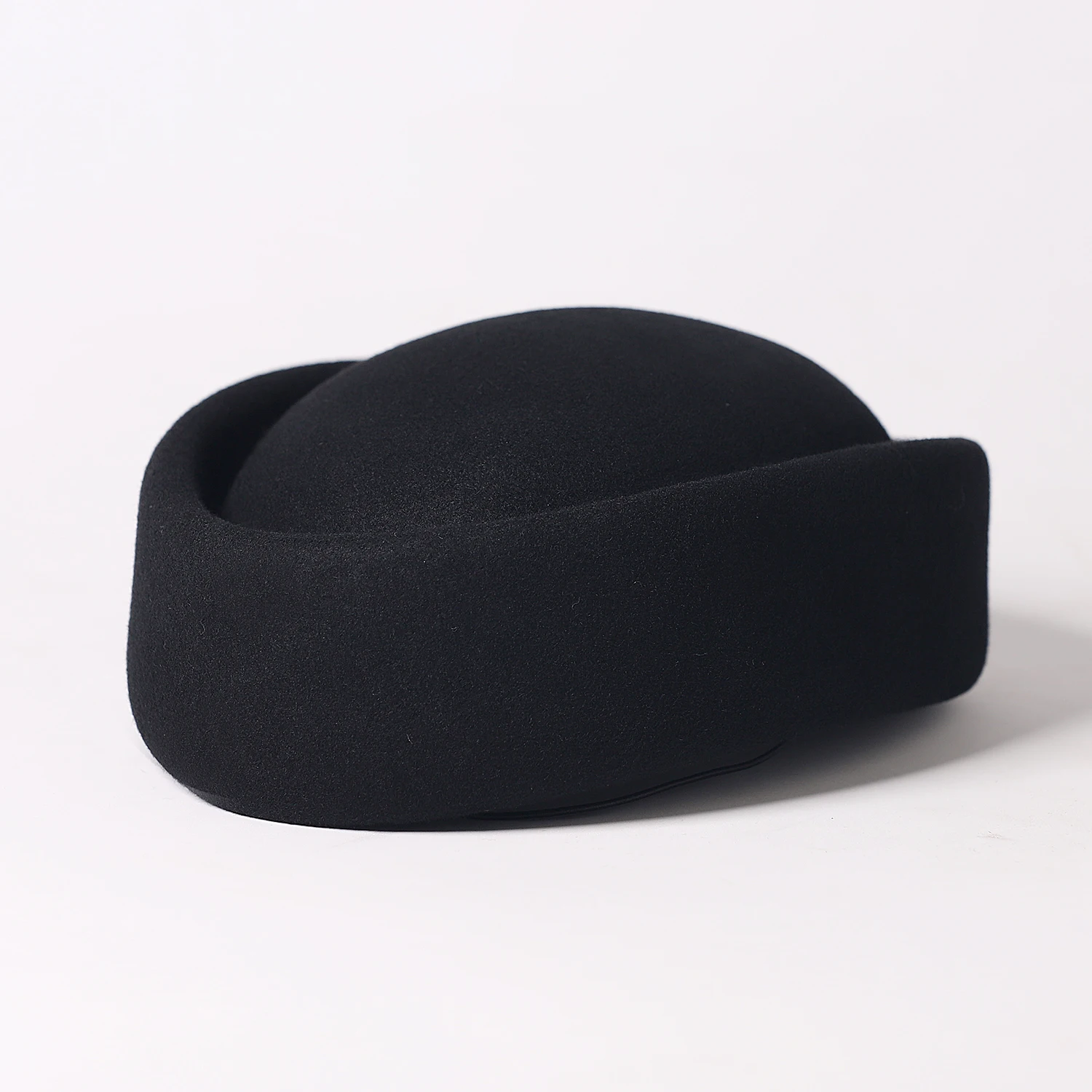 FS Black Winter Wool Fedoras Vintage Top Hats For Women Elegant Luxury Pillbox Hat Fomal Tea Party Wedding Bride Cap Chapeau