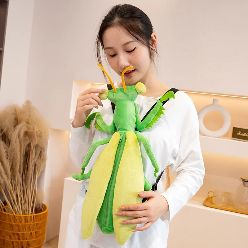 Mantis Dragonfly Plush Backpack Kawaii Plushie Doll Insect Stuffed Shoulder Bag Mini Funny Knapsack Bags Gifts