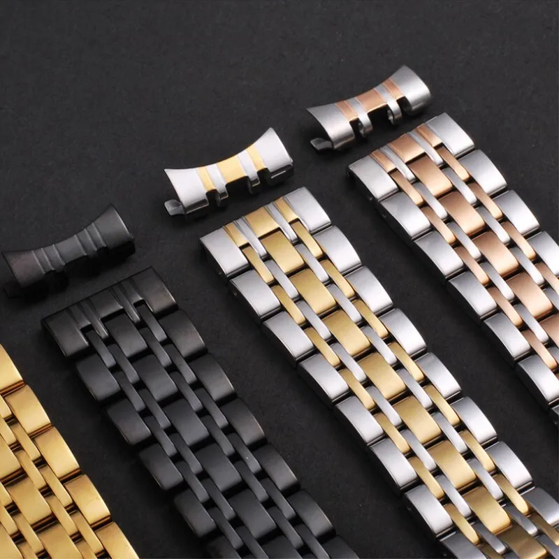 Solid 304L Stainless Steel Watch Band for Omega for Seiko for TISSOT Wristband Butterfly Buckle Watch Straps 18mm 20mm 22mm