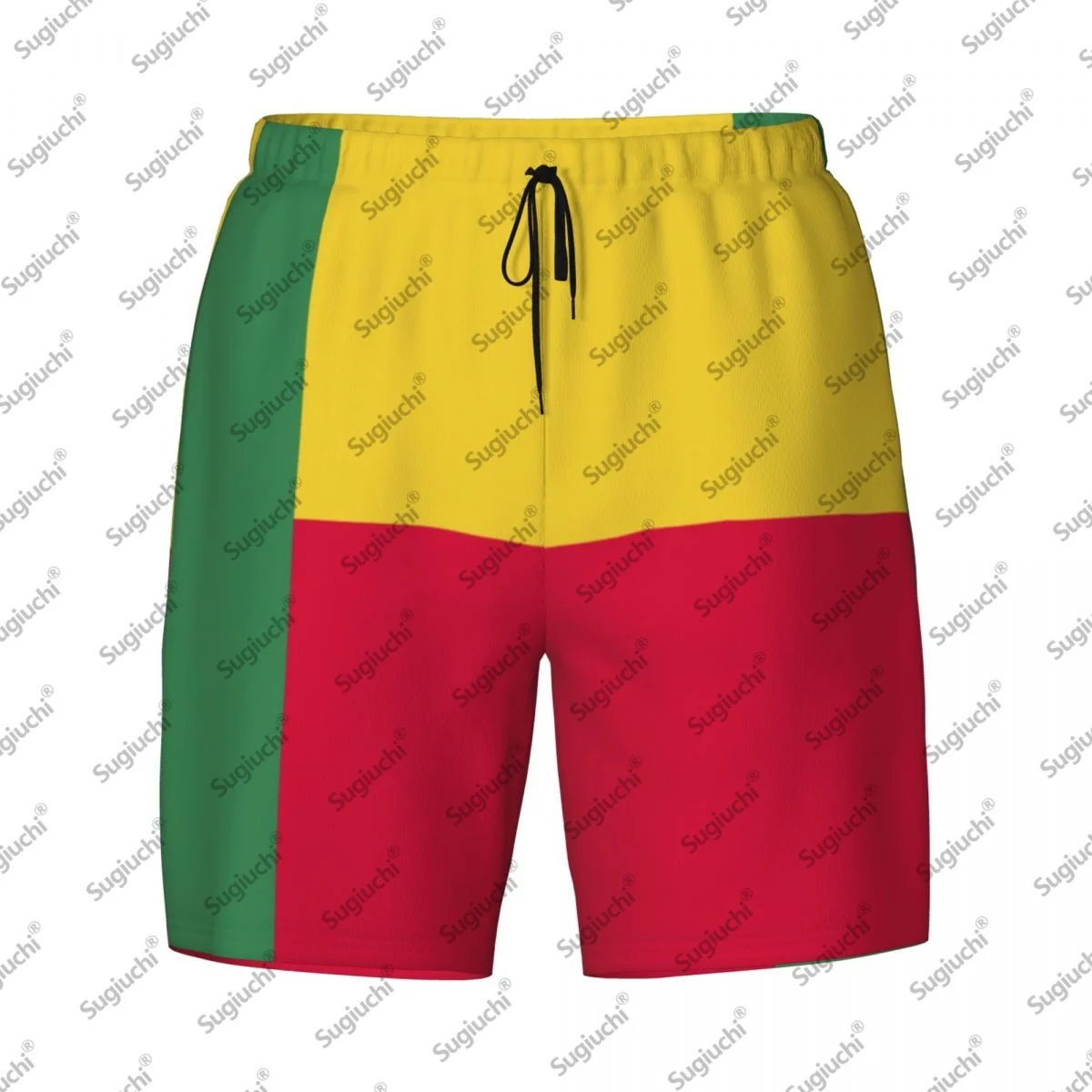 

2025 Benin Флаг Топ с 3D принтом Мужские плавки Гавайский купальный пляж 2 в 1 Быстросохнущие летние шорты для плавания с карманами