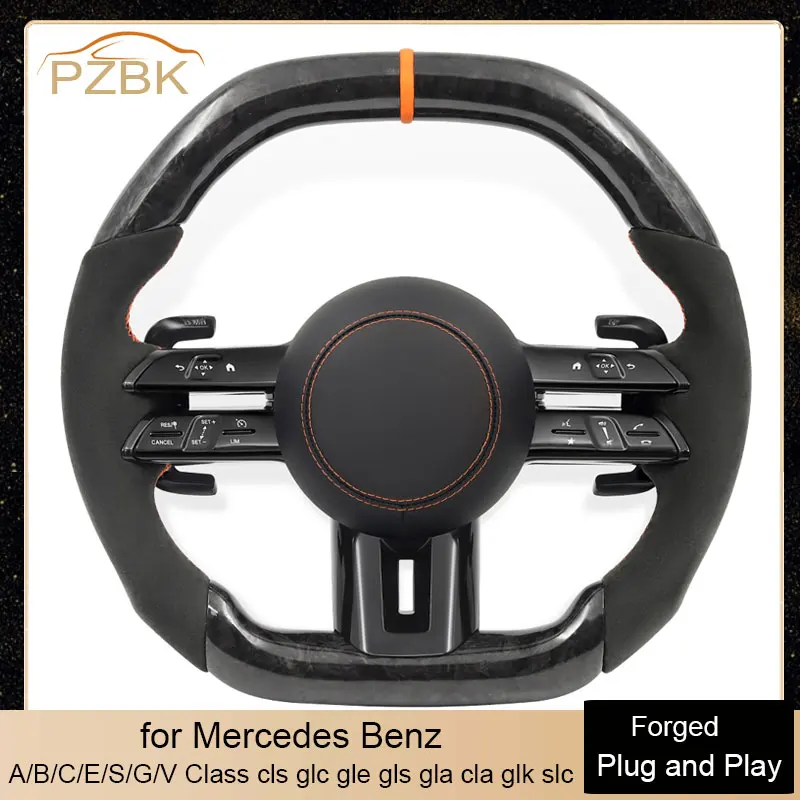 

Forged Car Steering Wheel for Mercedes Benz AMG A/B/C/E/S/G/V Class cls glc gle gls gla cla glk slc C63 E63 G63 GLS63S GLA45 A45