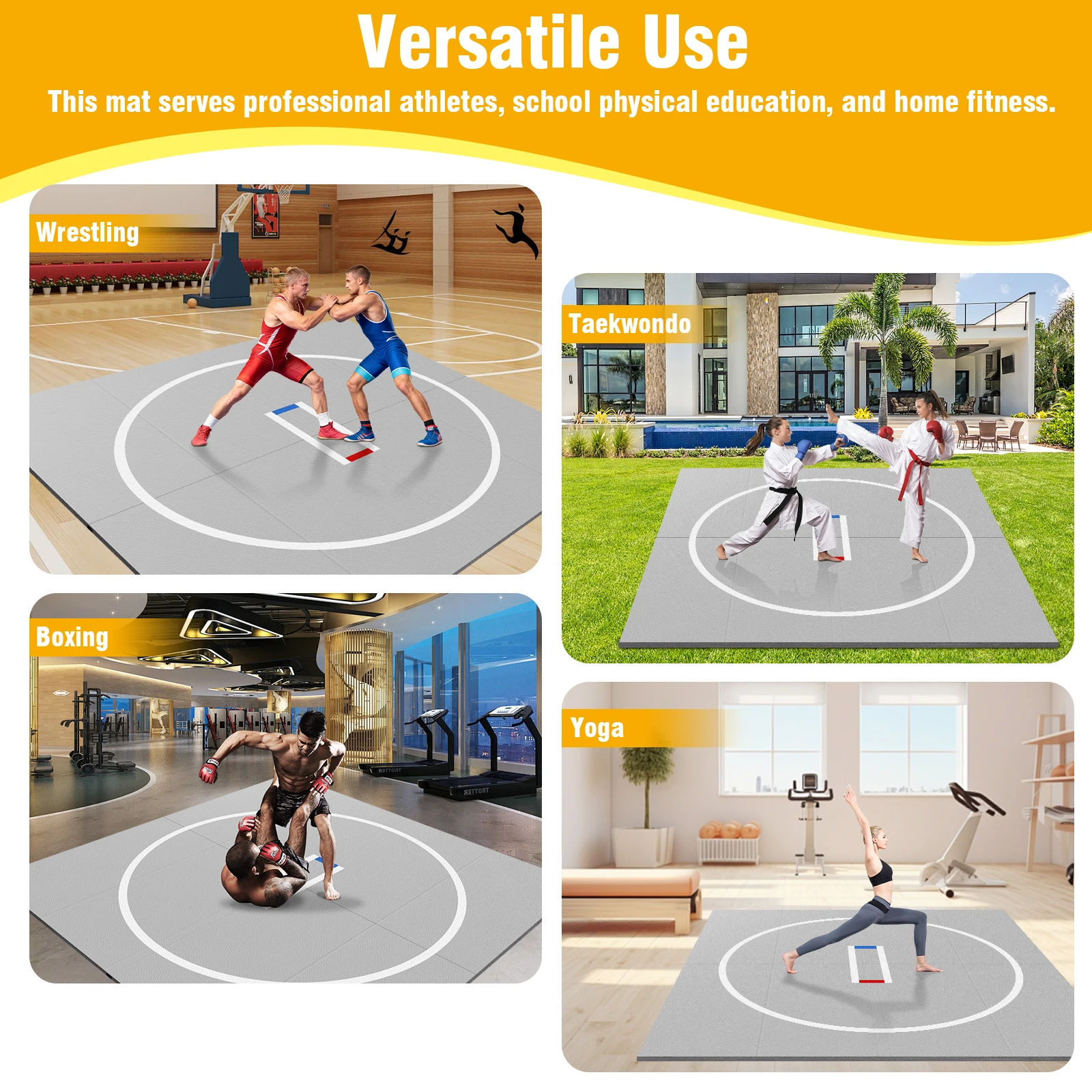 

Большой коврик для захвата 3 м х 3 м, износостойкие многофункциональные тренировочные одеяла, противоскользящие для борьбы, боевых искусств, бокса, дзюдо